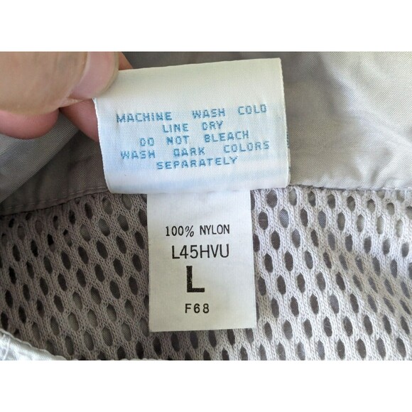 Vintage Adidas Windbreaker Track Jacket Trefoil Gray Women's Large 80s 90s Hood - Picture 4 of 11